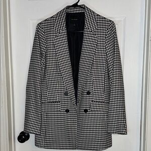 The Limited Classic Black and White Checkered Blazer